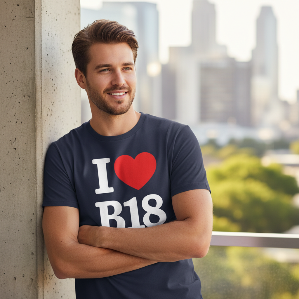 B18 - T-Shirt - I Heart B18 Design - Winson Green | Hockley | Soho
