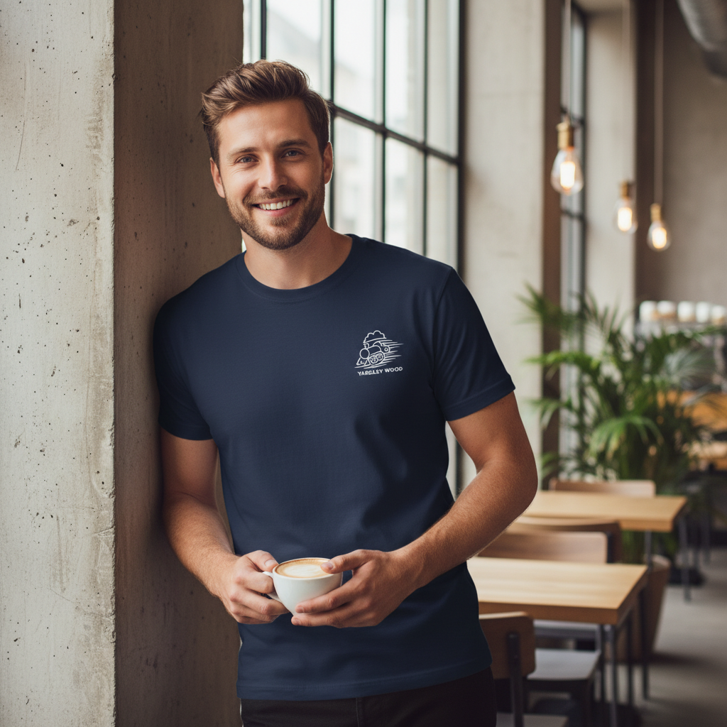 Yardley Wood - T-Shirt - Minimal Line Icon Design - Train
