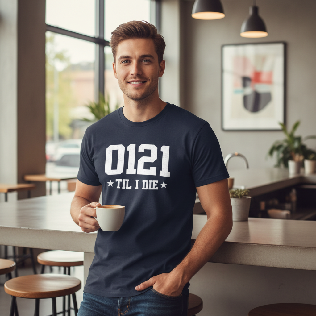 Birmingham - T-Shirt - 0121 ’Til I Die Dialling Code Design
