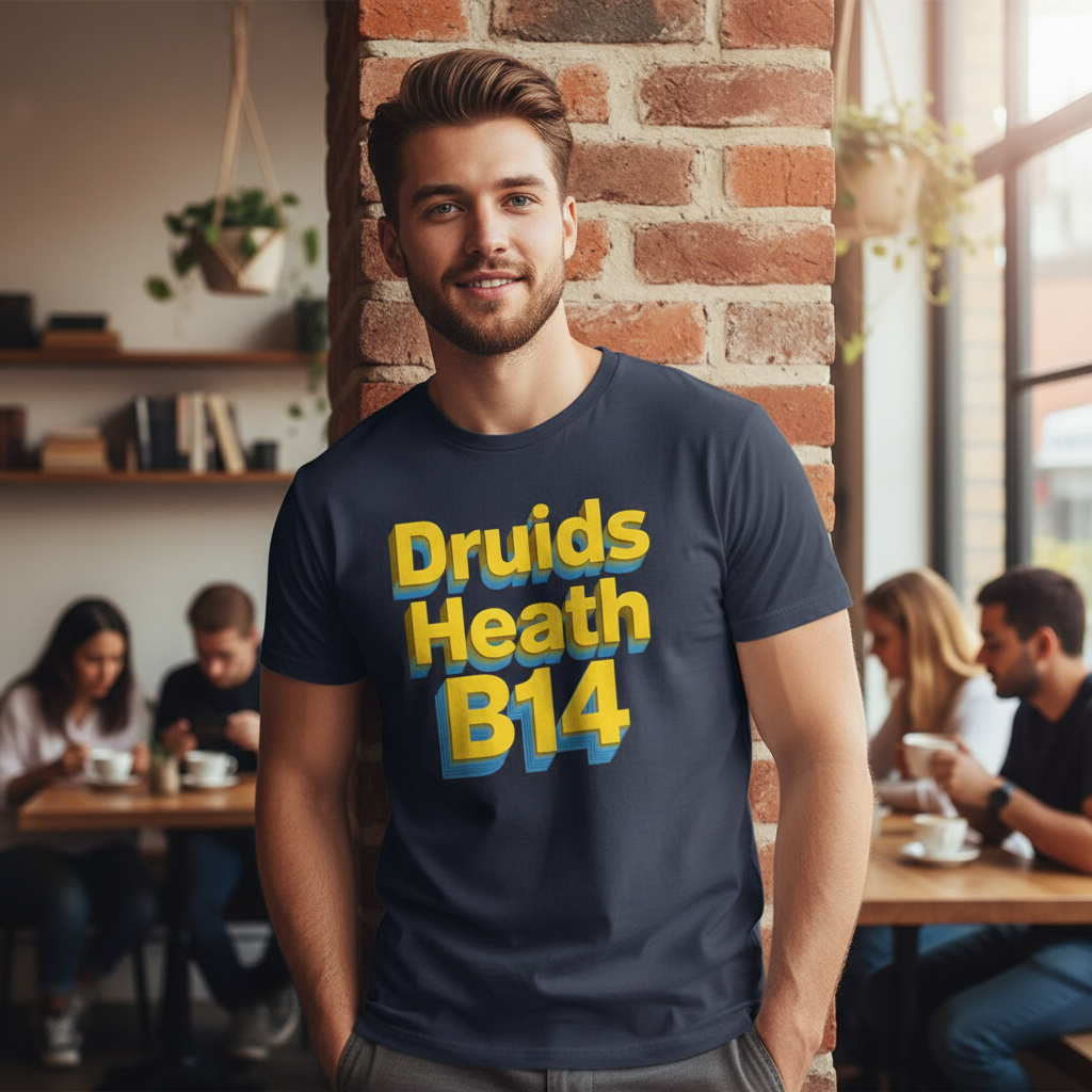 Druids Heath - T-Shirt - Bold 3D Type Design