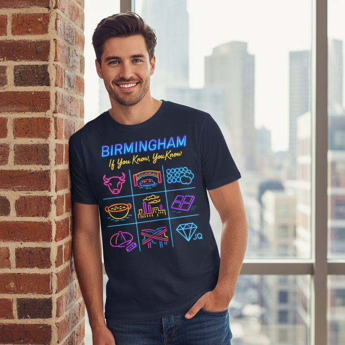 Birmingham - T-Shirt - Birmingham If You Know You Know Neon Icons