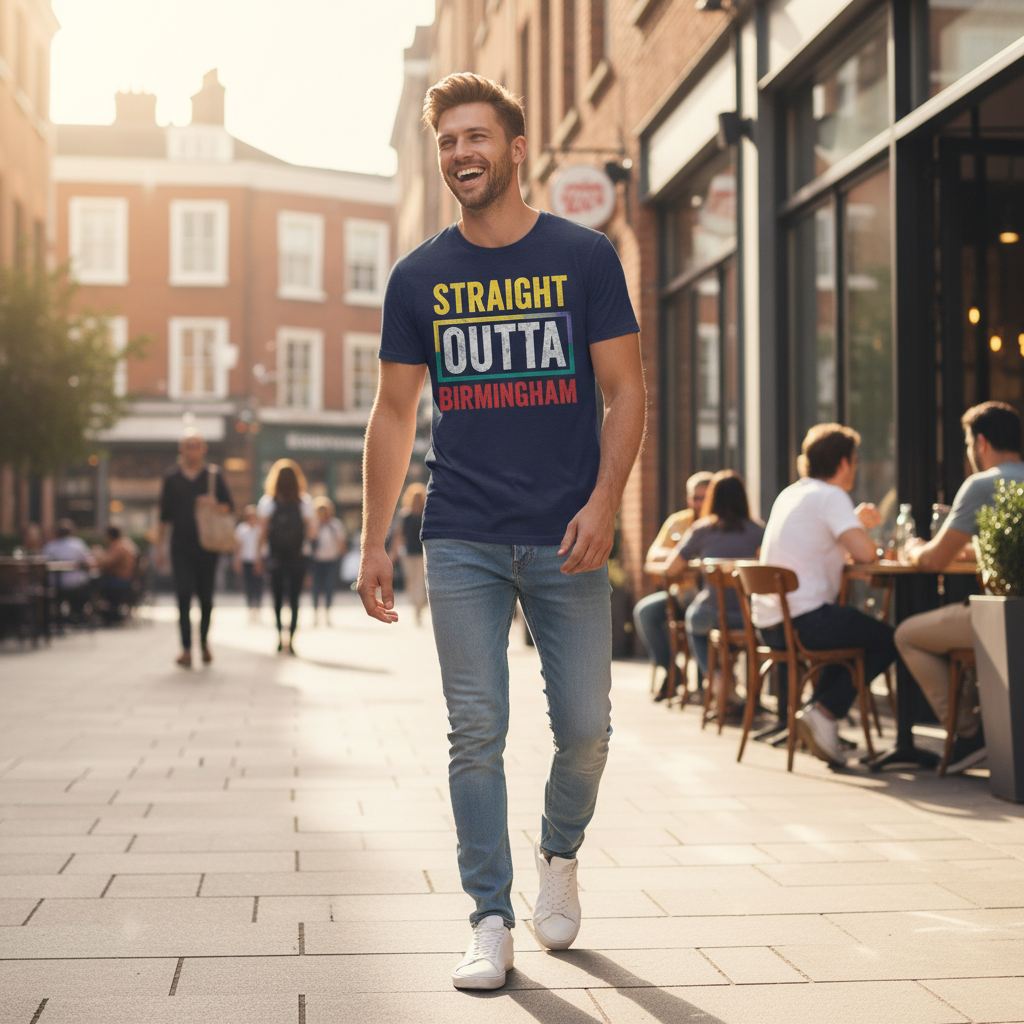 Birmingham - T-Shirt - Straight Outta Birmingham Bold Statement Design
