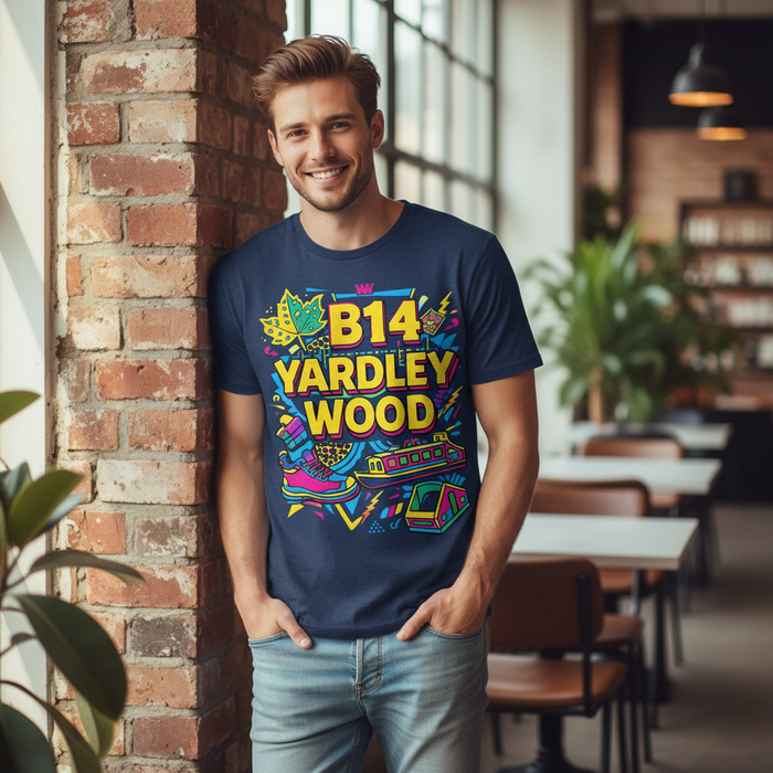 Yardley Wood - T-Shirt - Playful Neon Vibe Design
