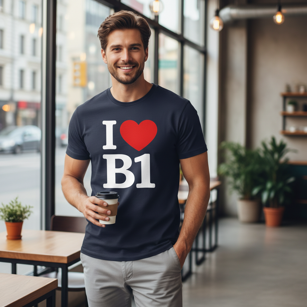 B1 - T-Shirt - I Heart B1 Design - Birmingham City Centre | Broad Street | Westside | Jewellery Quarter