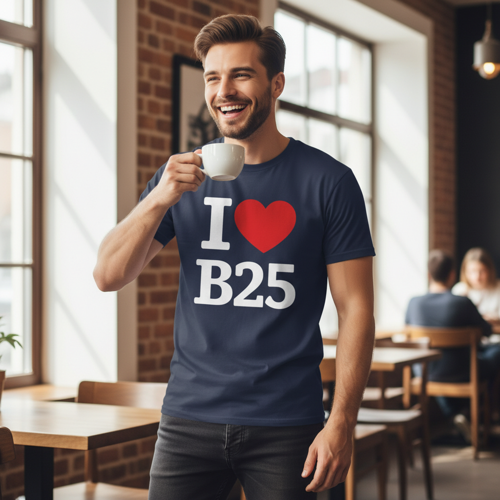B25 - T-Shirt - I Heart B25 Design - Yardley | Hay Mills