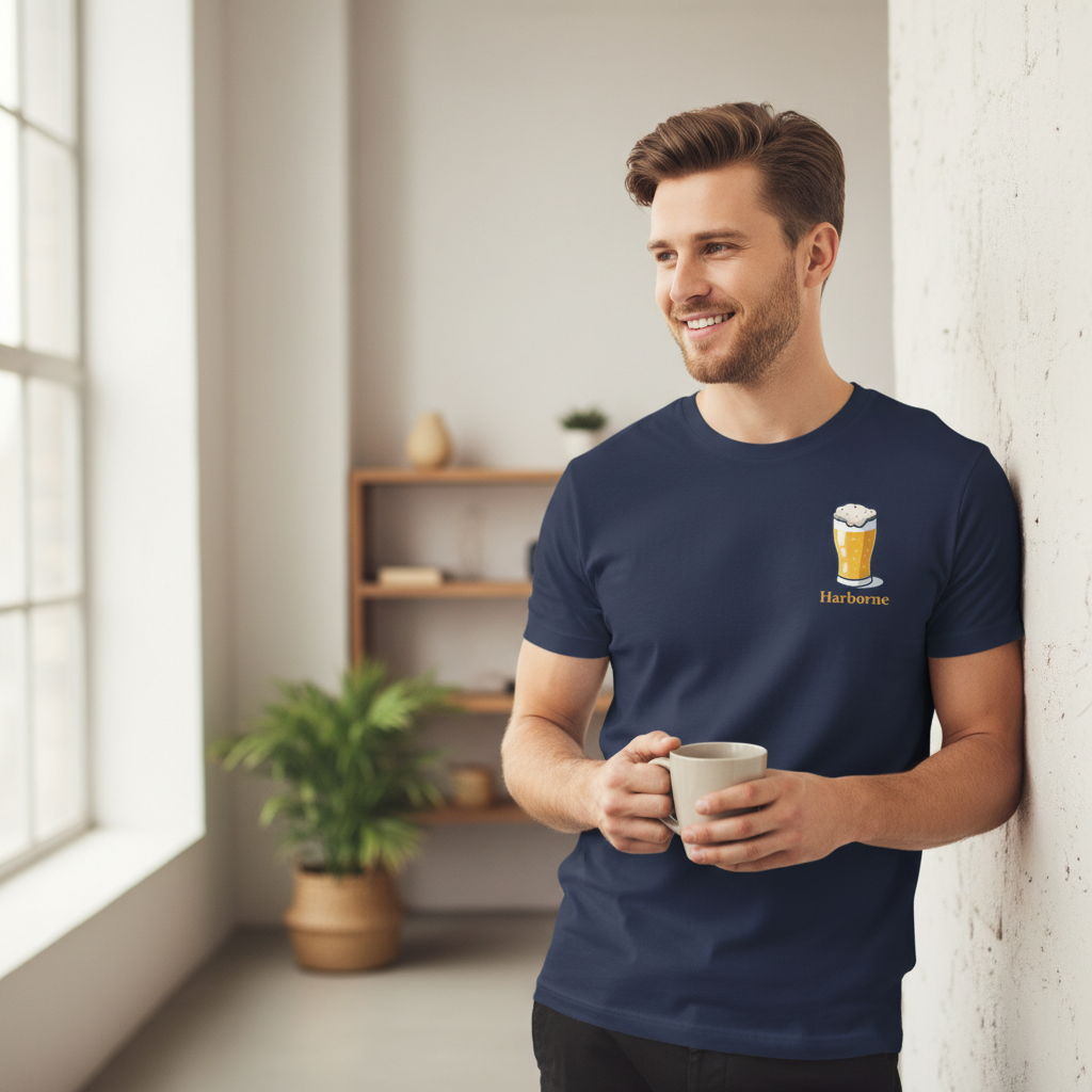 Harborne - T-Shirt - Minimal Cool Design - Beer Glass