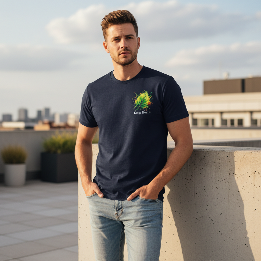 Kings Heath - T-Shirt - Colour Splash Design - Leaf