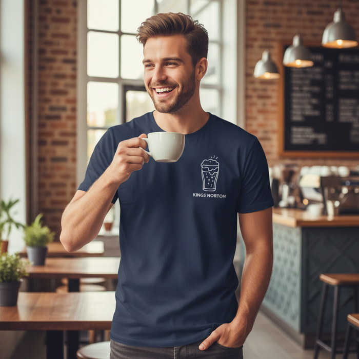 Kings Norton - T-Shirt - Minimal Line Icon Design - Beer Glass
