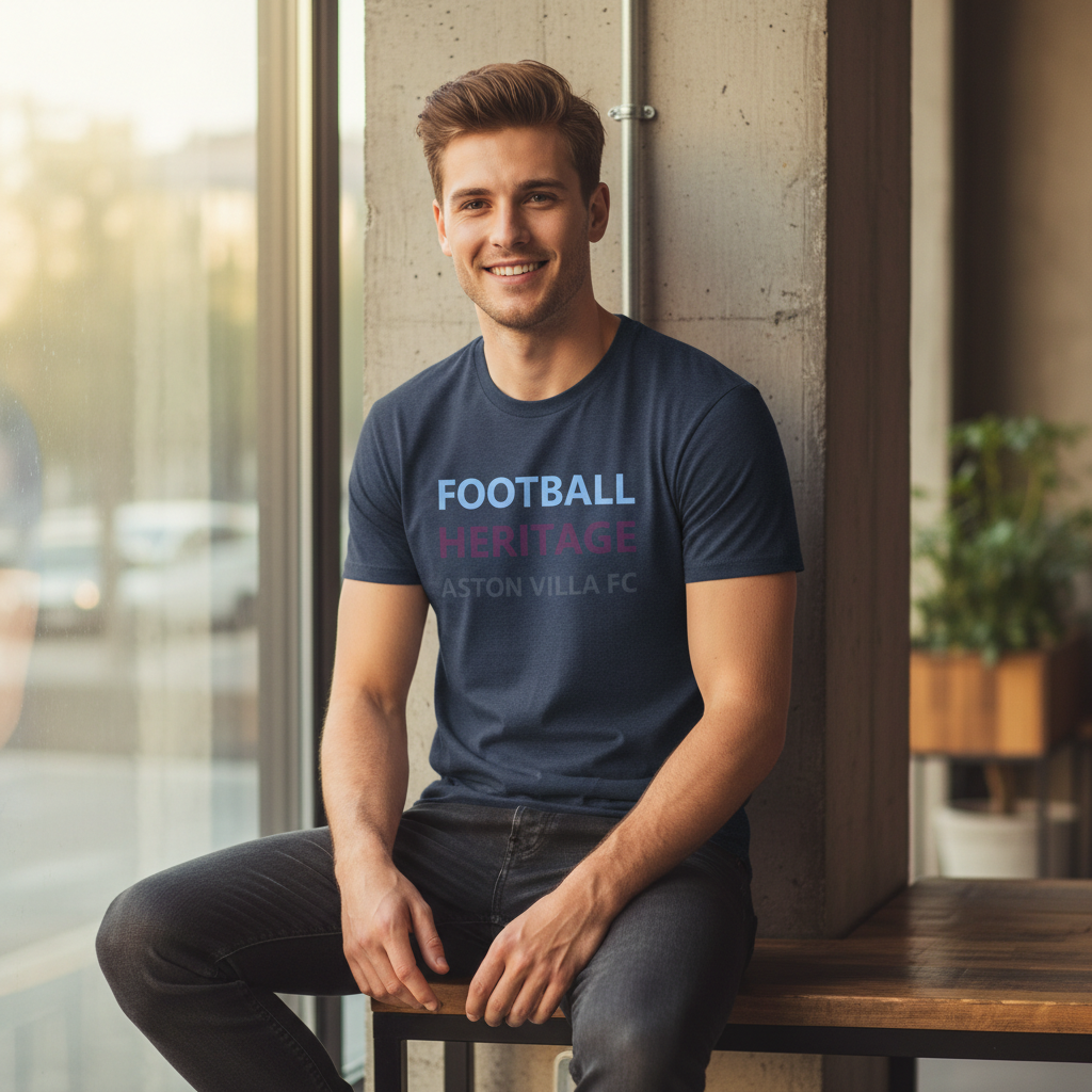 Aston Villa FC Cotton T-Shirt Gift - Heritage Spirit Football Fan Apparel with Bold Minimalist Design