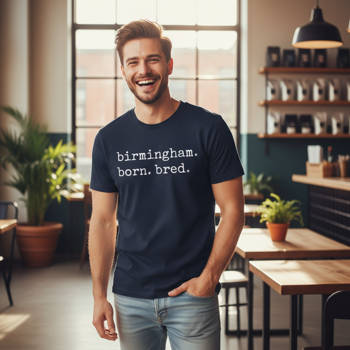 Birmingham - T-Shirt - Born & Bred Stamped Type