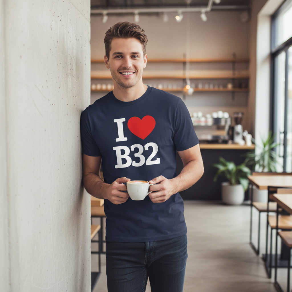 B32 - T-Shirt - I Heart B32 Design - Woodgate | Bartley Green | Quinton | California | Frankley | Frankley Green
