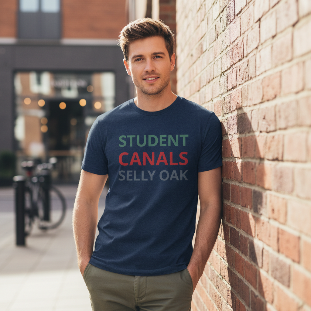 Selly Oak - T-Shirt - Minimal Type Stack Design