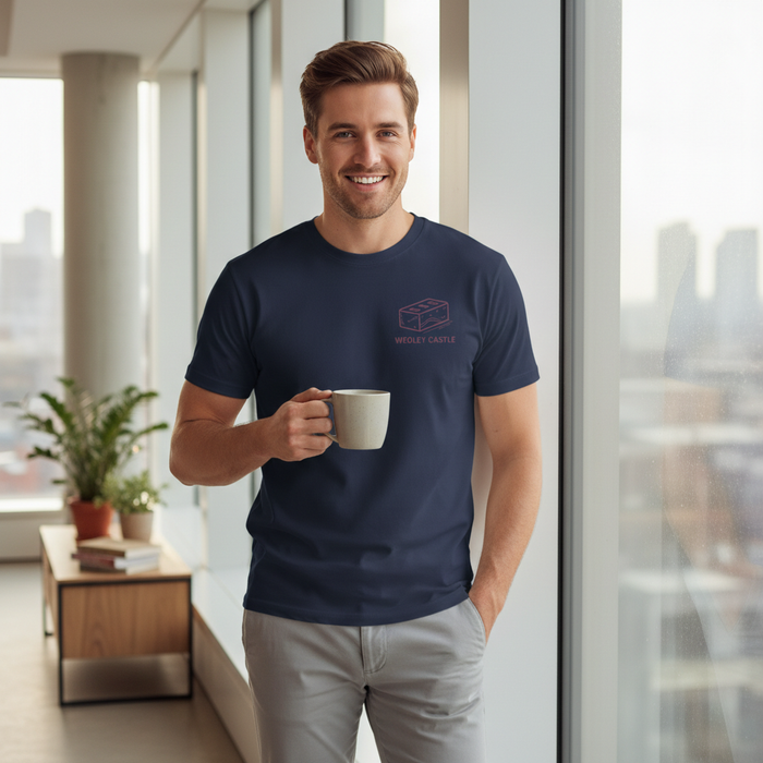 Weoley Castle - T-Shirt - Minimal Line Icon Design - Brick