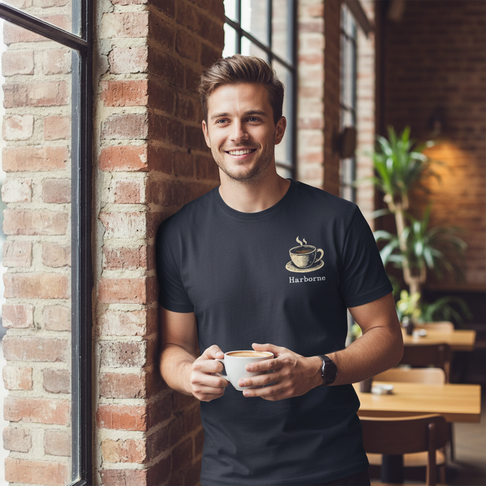 Harborne - T-Shirt - Bold Indie Design - Coffee Cup