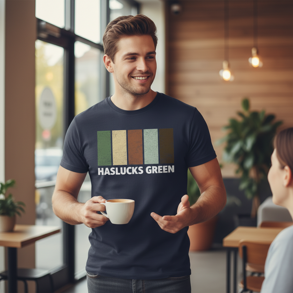Haslucks Green - T-Shirt - Colour Block Design