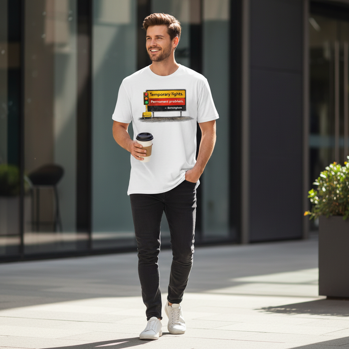 Birmingham - T-Shirt - Humorous Temporary Traffic Lights are Permanent in Brum Design