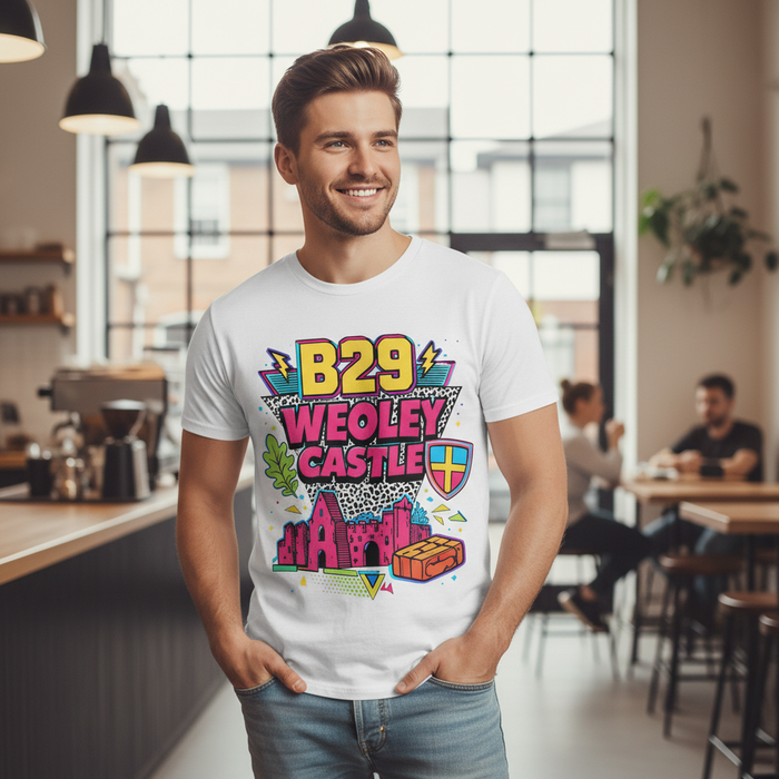 Weoley Castle - T-Shirt - Playful Neon Vibe Design