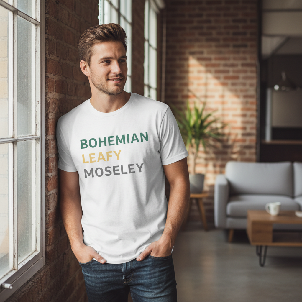 Moseley - T-Shirt - Minimal Type Stack Design