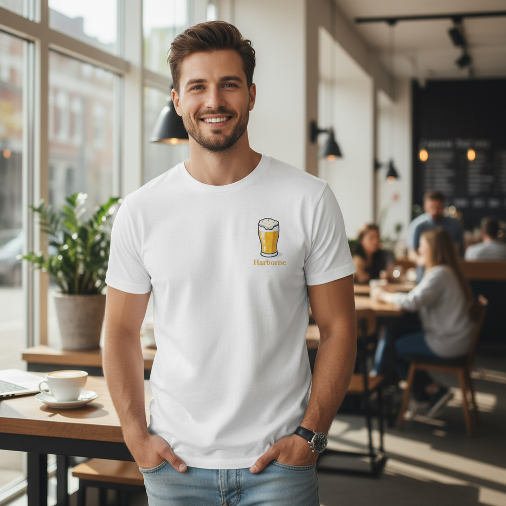 Harborne - T-Shirt - Minimal Cool Design - Beer Glass