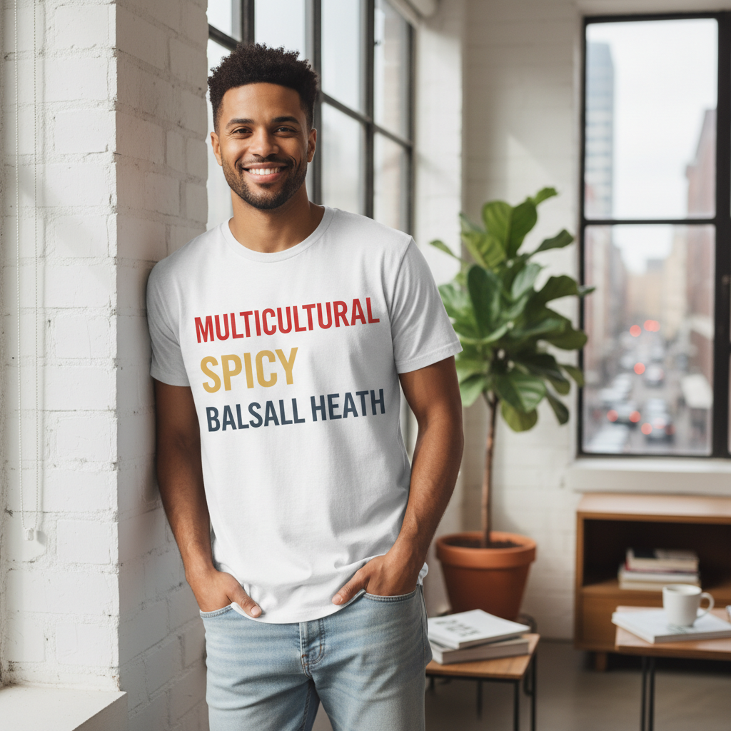 Balsall Heath - T-Shirt - Minimal Type Stack Design