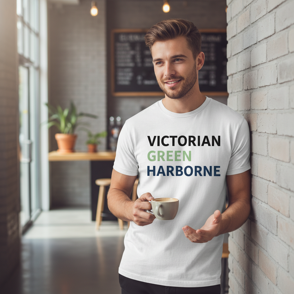 Harborne - T-Shirt - Minimal Type Stack Design