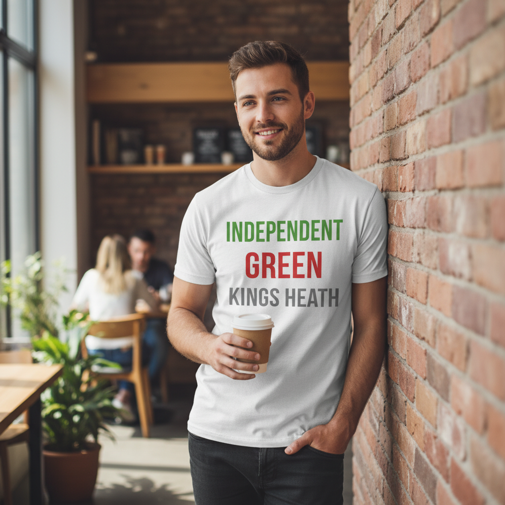 Kings Heath - T-Shirt - Minimal Type Stack Design