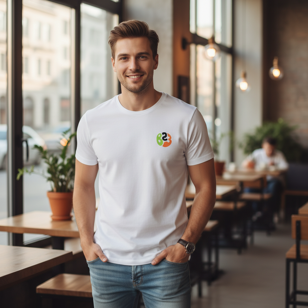 B23 - T-Shirt - Colour Burst Postcode Design