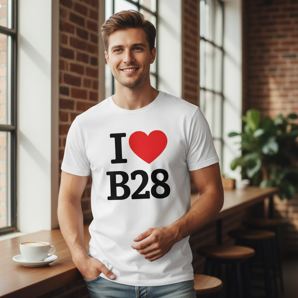 B28 - T-Shirt - I Heart B28 Design - Hall Green | Haslucks Green | Yardley Wood