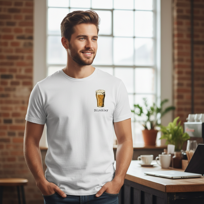 Stirchley - T-Shirt - Bold Indie Design - Beer Glass