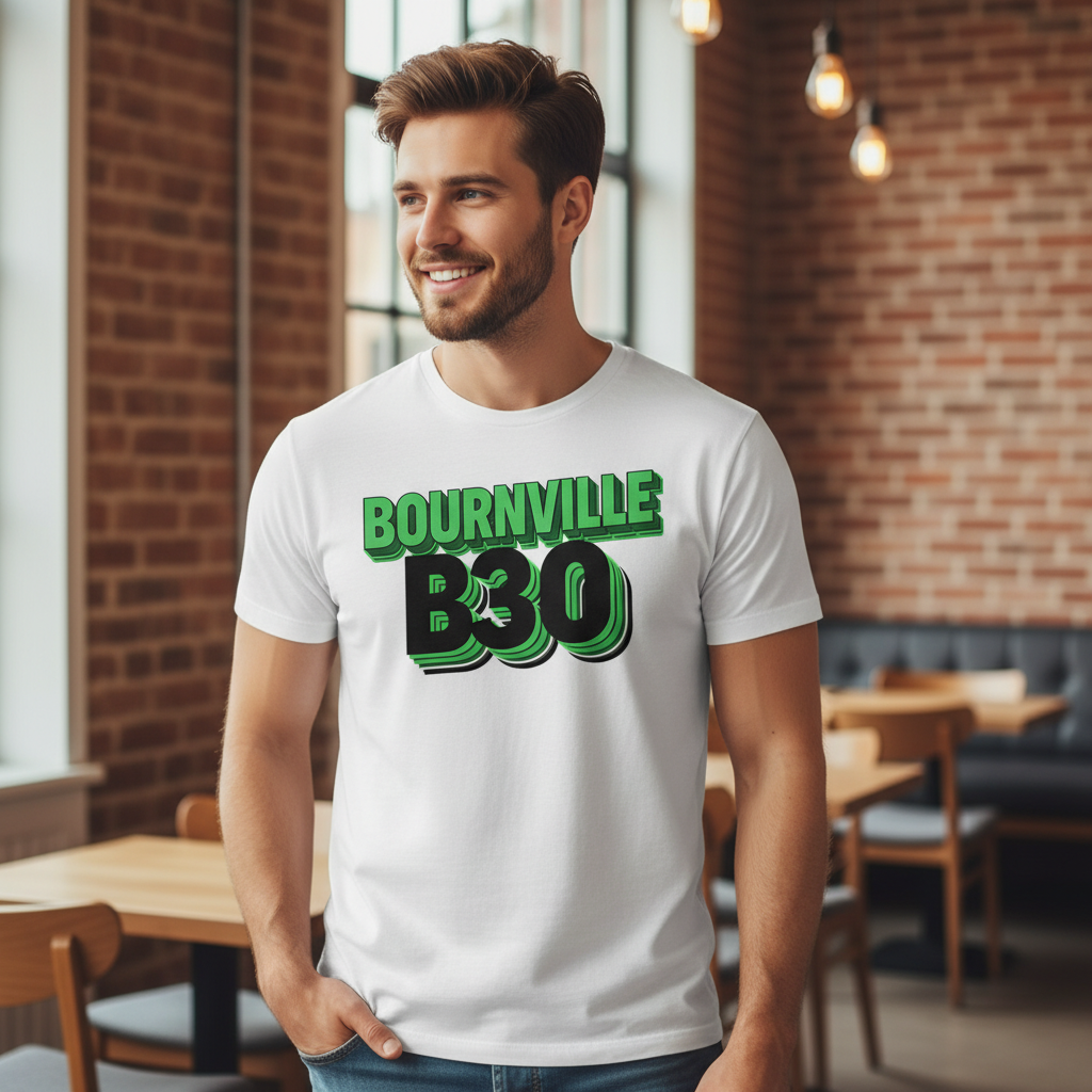 Bournville - T-Shirt - Bold 3D Type Design