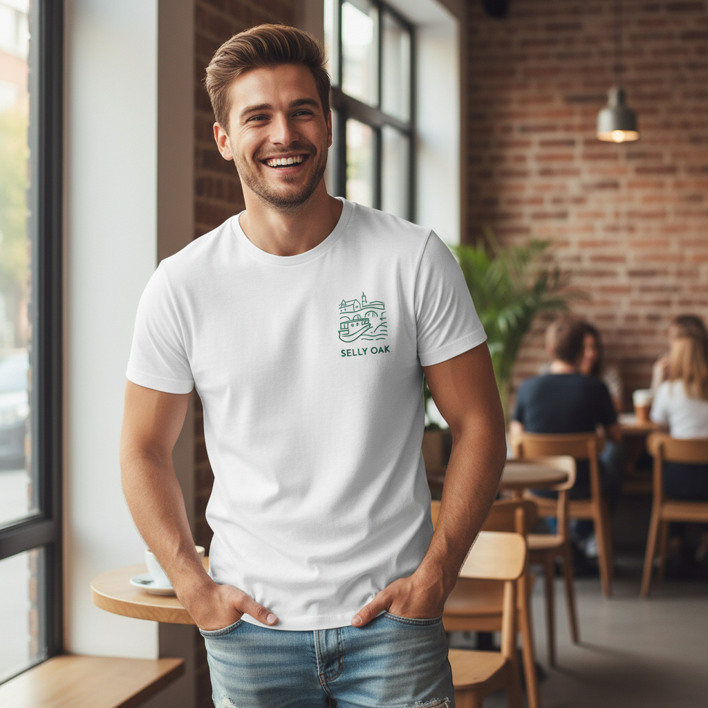 Selly Oak - T-Shirt - Minimal Line Icon Design - Canal
