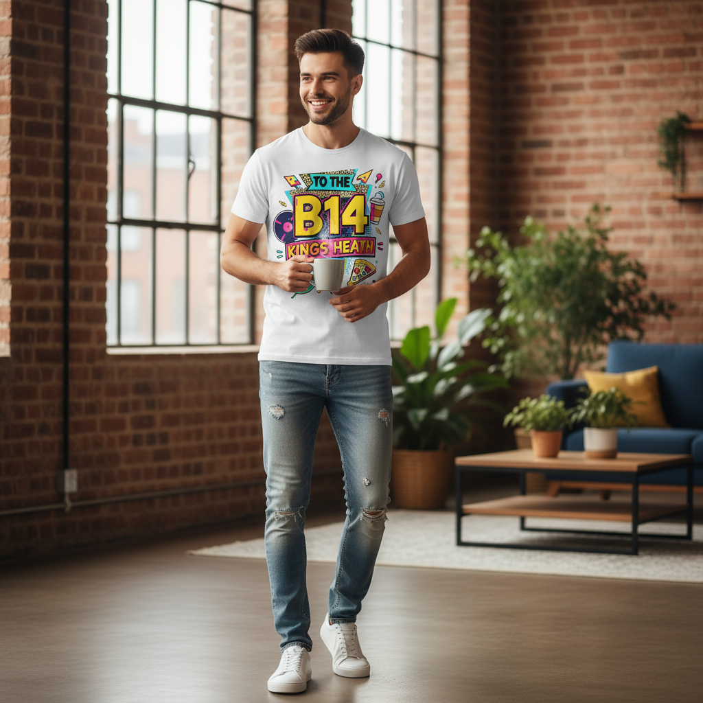 Kings Heath - T-Shirt - Playful Neon Vibe Design