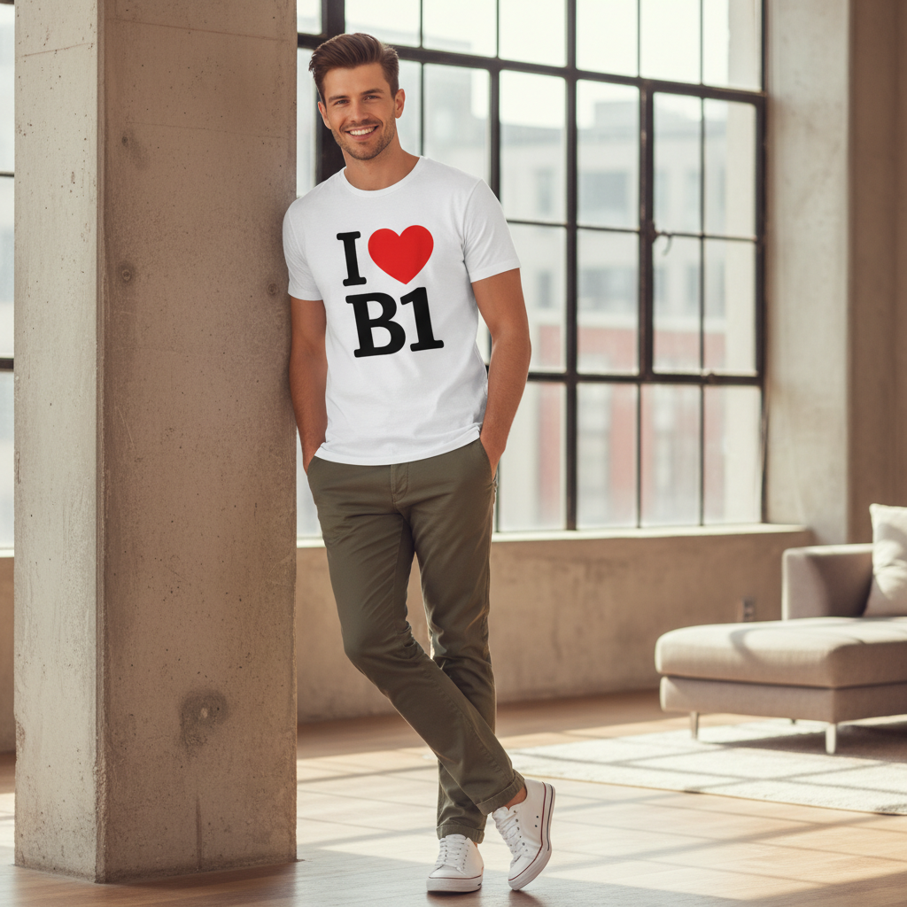 B1 - T-Shirt - I Heart B1 Design - Birmingham City Centre | Broad Street | Westside | Jewellery Quarter