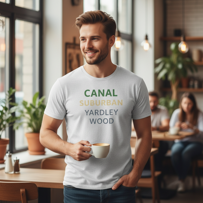Yardley Wood - T-Shirt - Minimal Type Stack Design