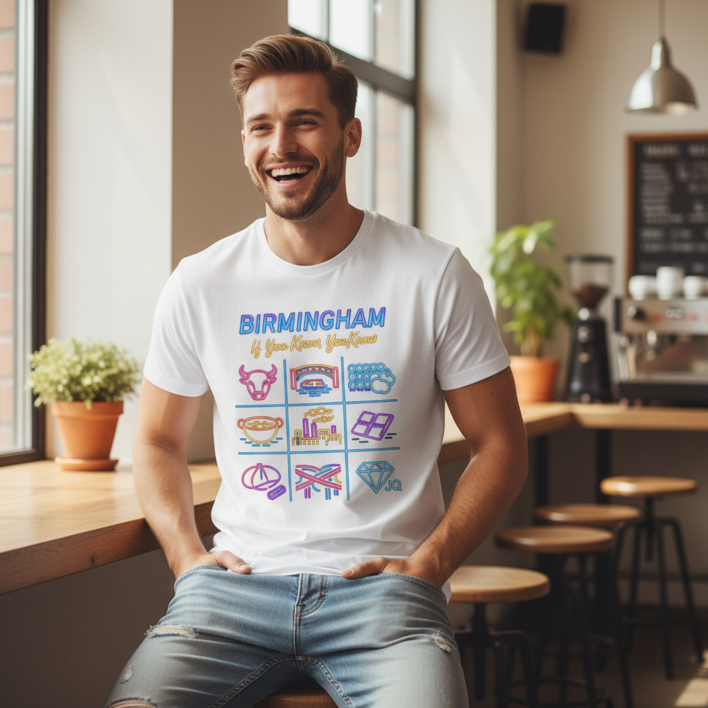 Birmingham - T-Shirt - Birmingham If You Know You Know Neon Icons