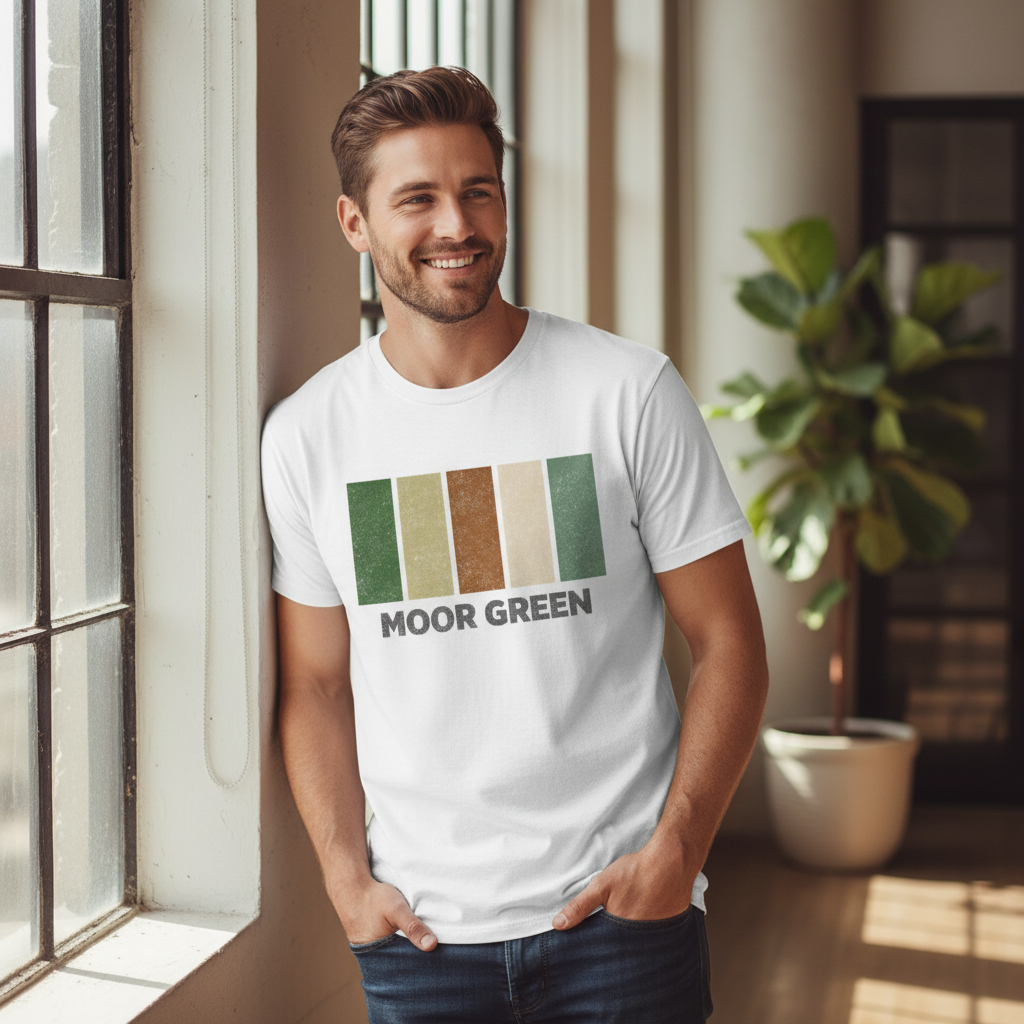 Moor Green - T-Shirt - Colour Block Design