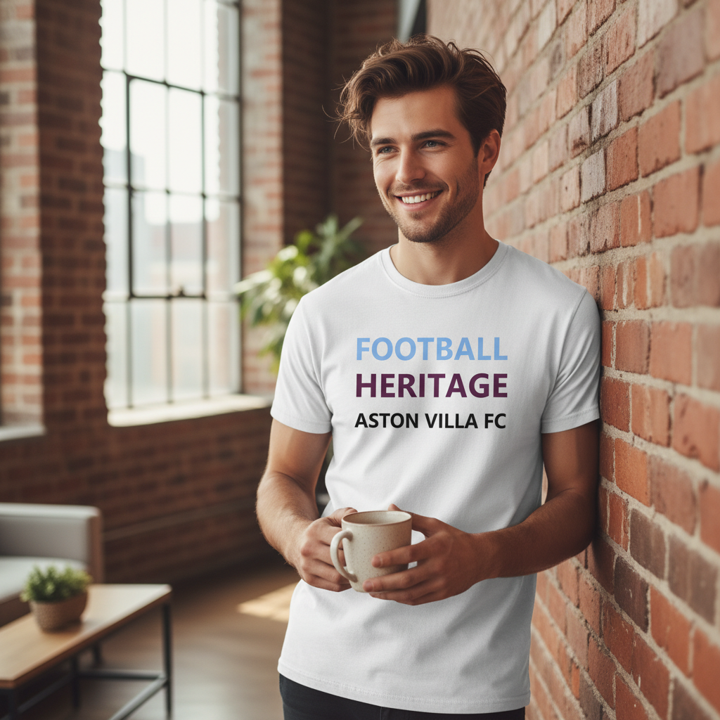Aston Villa FC Cotton T-Shirt Gift - Heritage Spirit Football Fan Apparel with Bold Minimalist Design