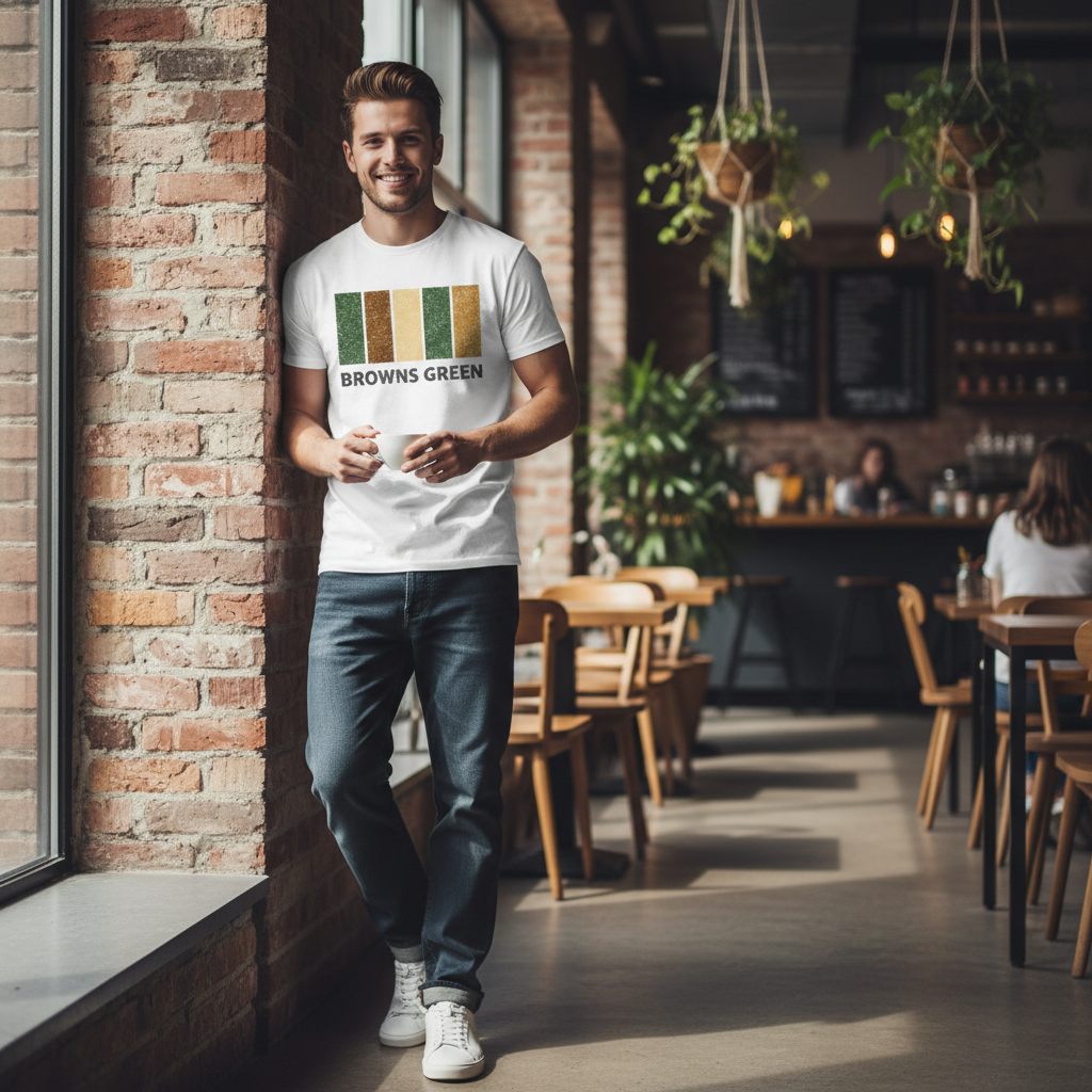 Browns Green - T-Shirt - Colour Block Design