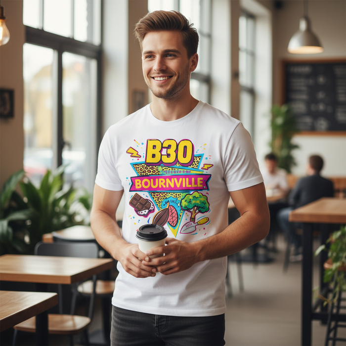 Bournville - T-Shirt - Playful Neon Vibe Design