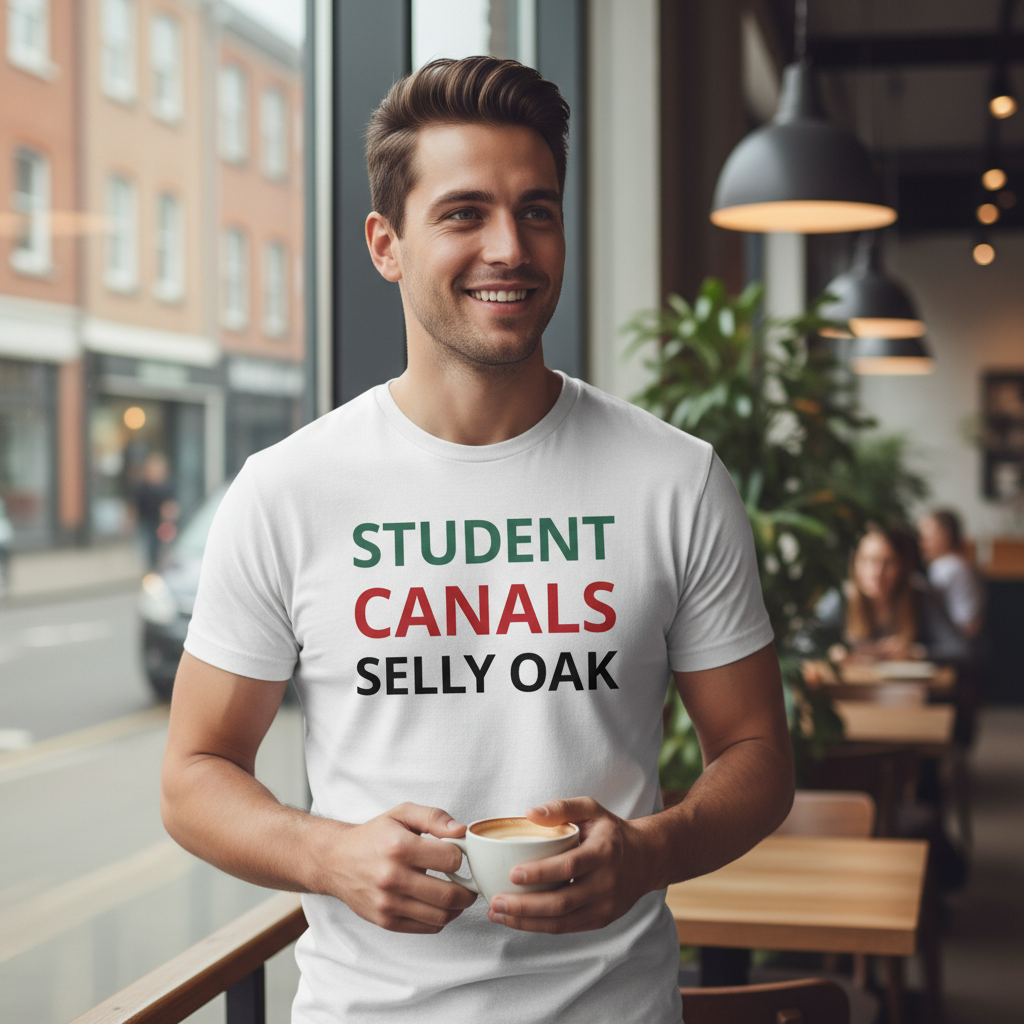 Selly Oak - T-Shirt - Minimal Type Stack Design