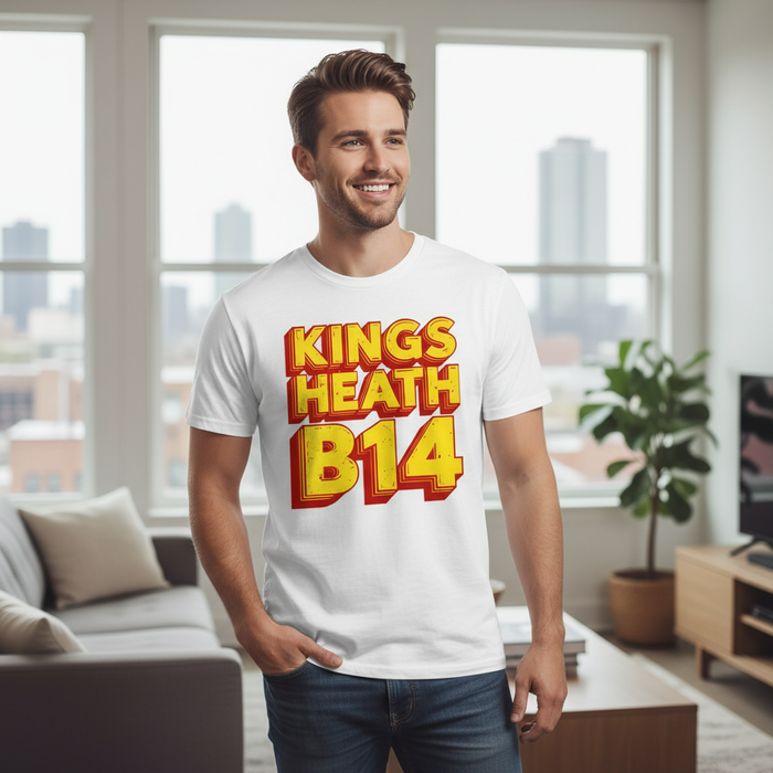 Kings Heath - T-Shirt - Bold 3D Type Design