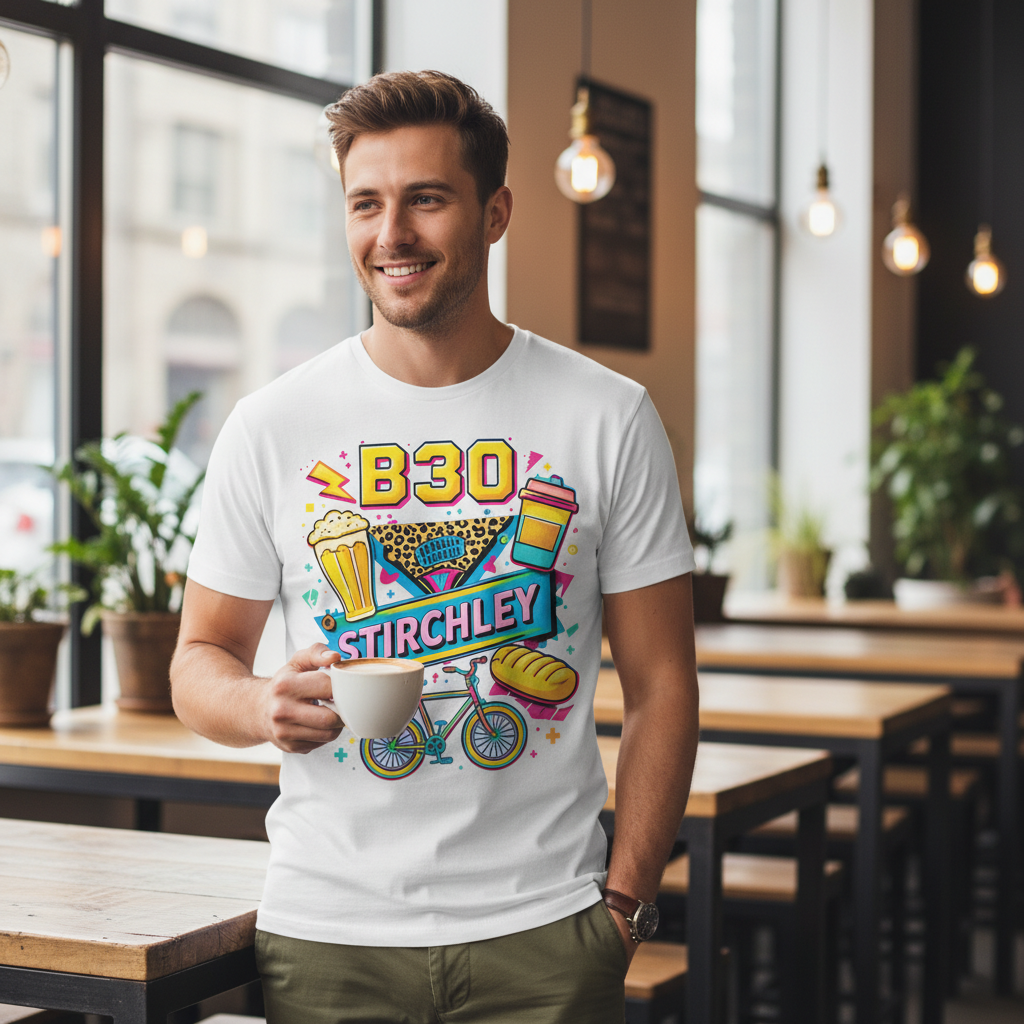 Stirchley - T-Shirt - Playful Neon Vibe Design