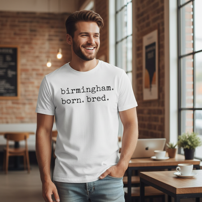Birmingham - T-Shirt - Born & Bred Stamped Type