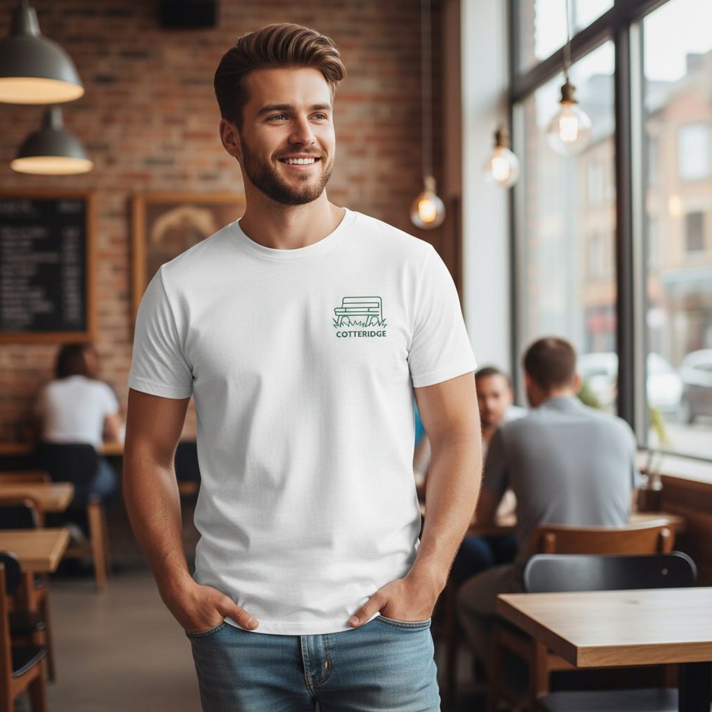 Cotteridge - T-Shirt - Minimal Line Icon Design - Park Bench