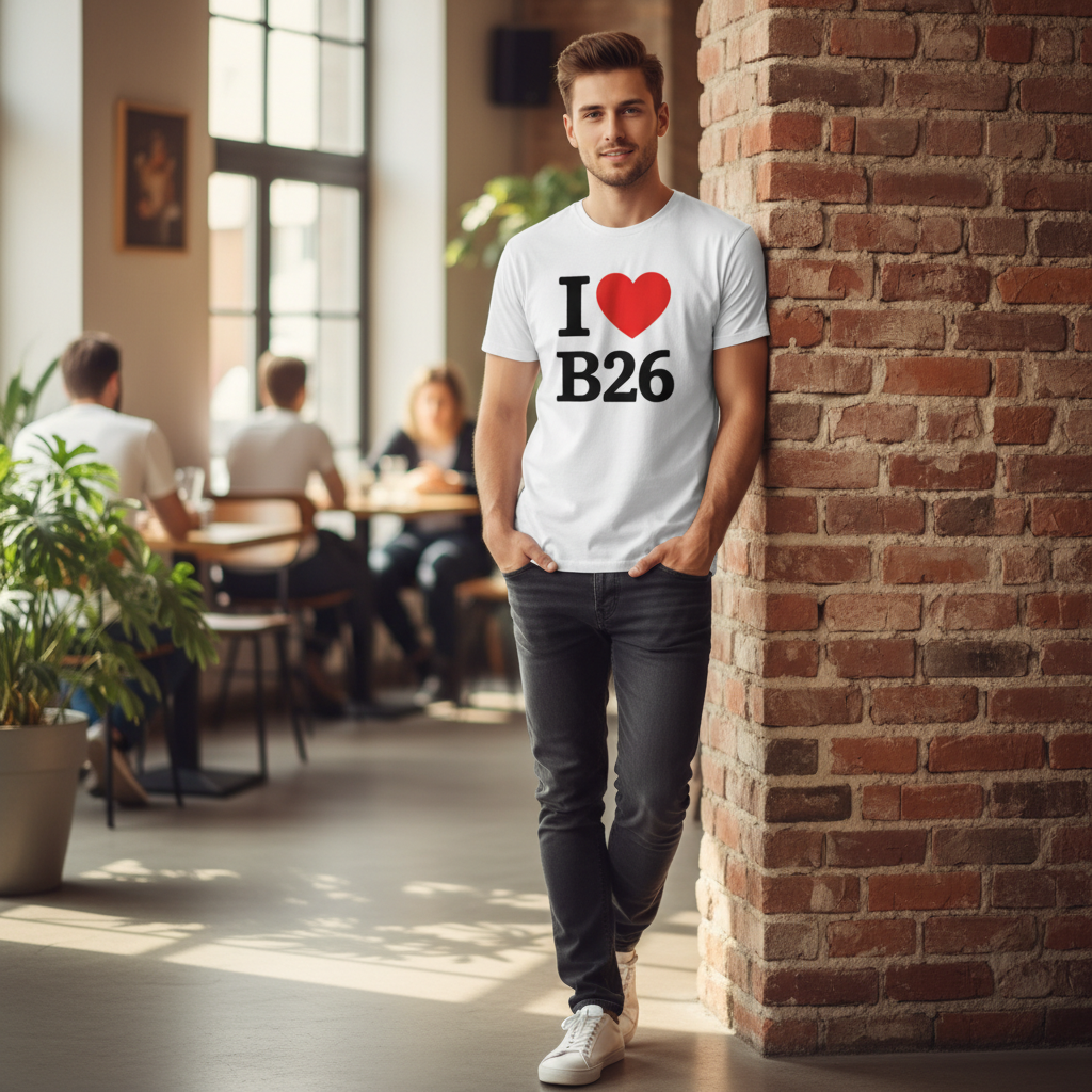 B26 - T-Shirt - I Heart B26 Design - Sheldon | Yardley | Gilbertstone | Lyndon Green | Elmdon