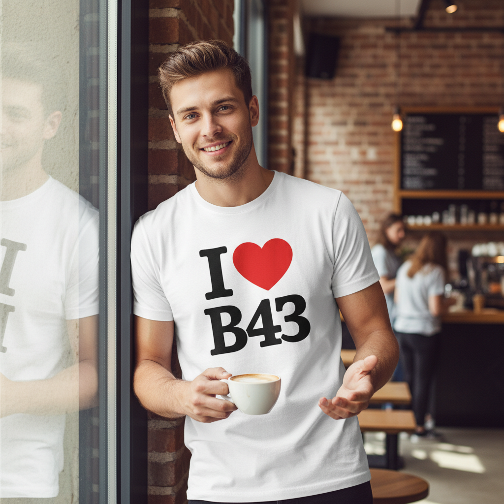 B43 - T-Shirt - I Heart B43 Design - Great Barr | Hamstead | Pheasey | Newton