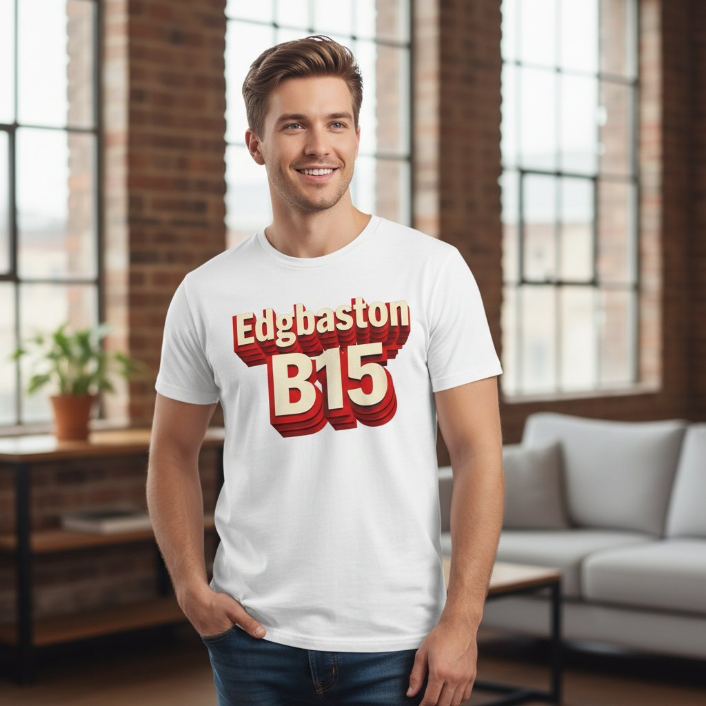 Edgbaston - T-Shirt - Bold 3D Type Design