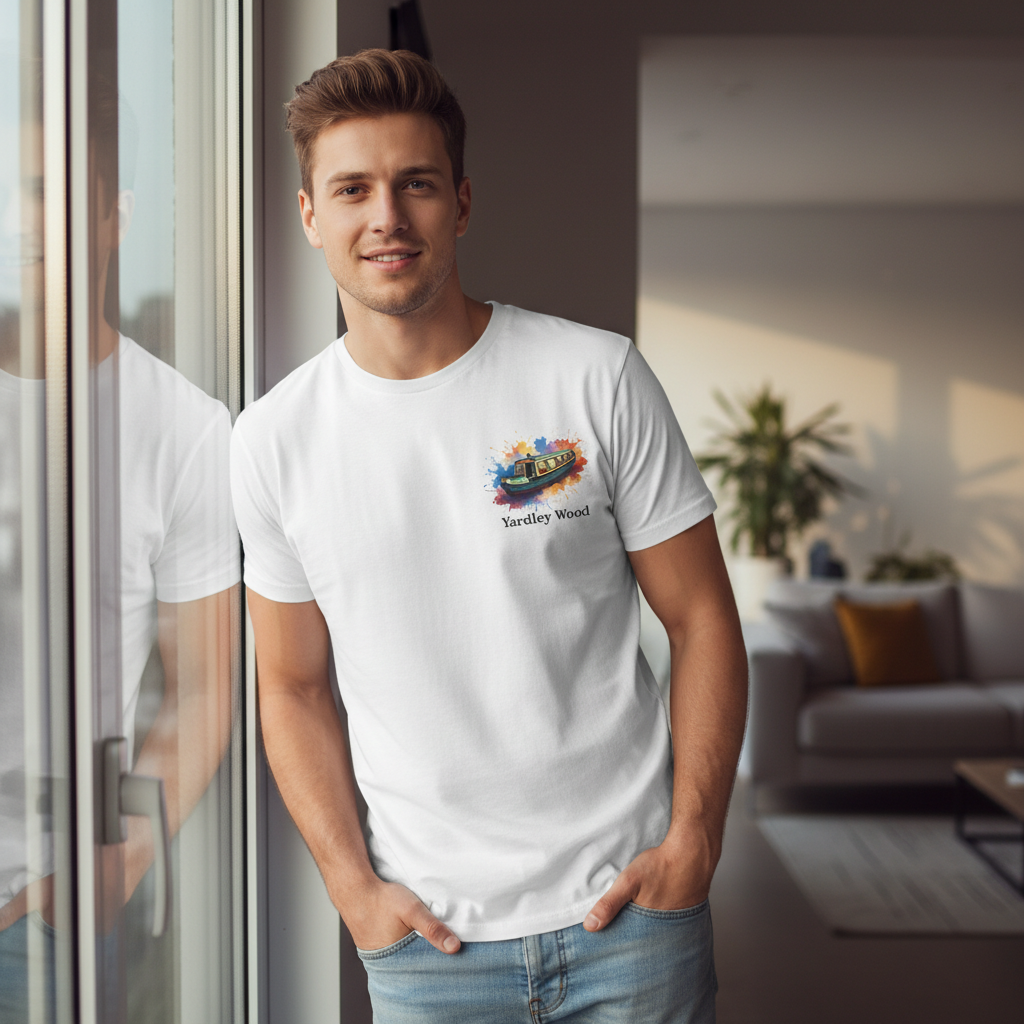 Yardley Wood - T-Shirt - Colour Splash Design - Canal Boat